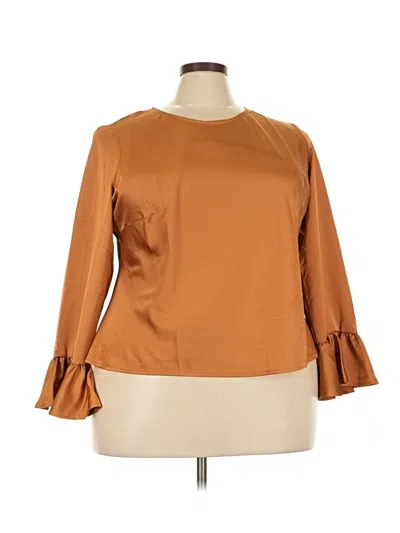 Pre-owned Jcrew Long Sleeve Blouse In Brown
