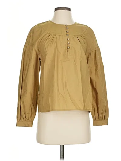 Pre-owned Jcrew Long Sleeve Blouse In Brown