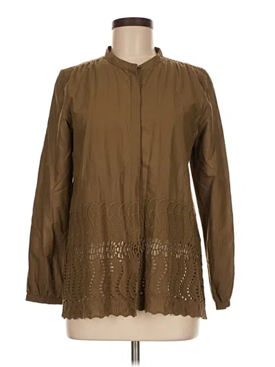 Pre-owned Jcrew Long Sleeve Blouse In Brown