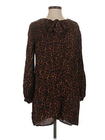 Pre-owned Jcrew Long Sleeve Blouse In Brown