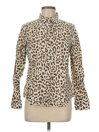 Pre-owned Jcrew Long Sleeve Blouse In Brown