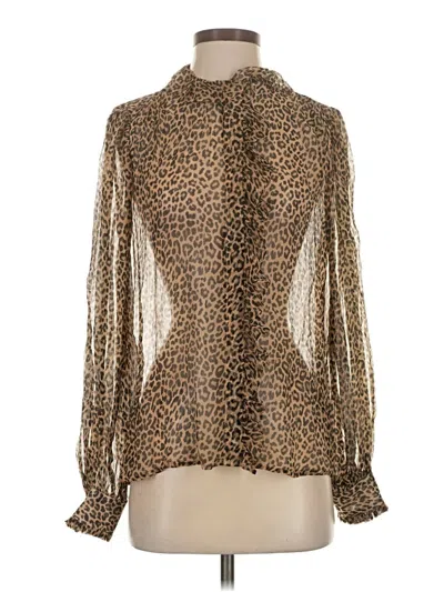Pre-owned Jcrew Long Sleeve Blouse In Brown