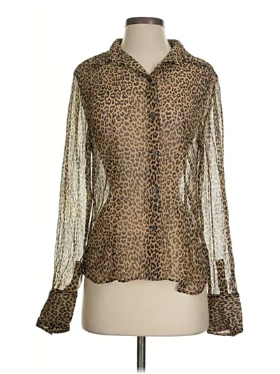 Pre-owned Jcrew Long Sleeve Blouse In Brown