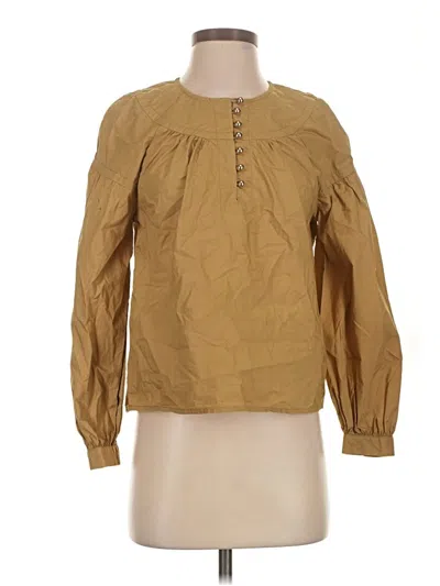 Pre-owned Jcrew Long Sleeve Blouse In Brown