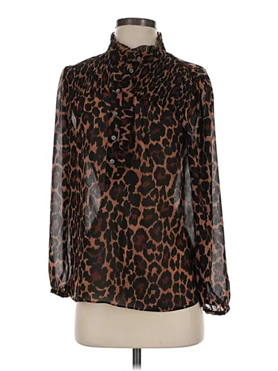 Pre-owned Jcrew Long Sleeve Blouse In Brown
