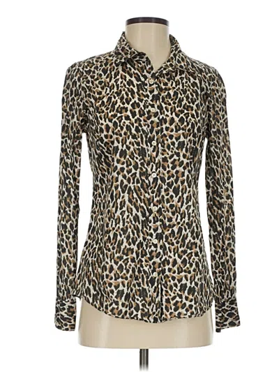 Pre-owned Jcrew Long Sleeve Blouse In Brown