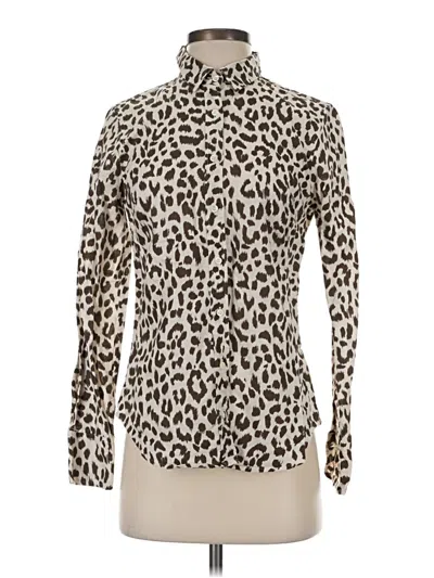 Pre-owned Jcrew Long Sleeve Blouse In Brown