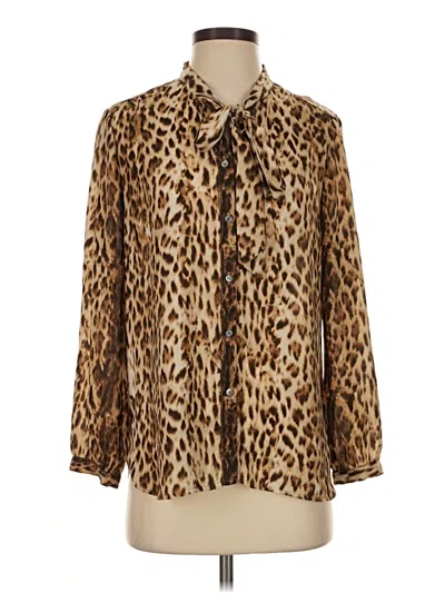 Pre-owned Jcrew Long Sleeve Blouse In Brown