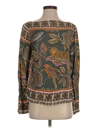 Pre-owned Jcrew Long Sleeve Blouse In Brown
