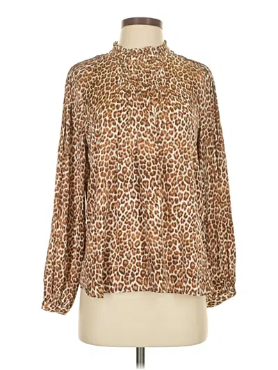 Pre-owned Jcrew Long Sleeve Blouse In Brown
