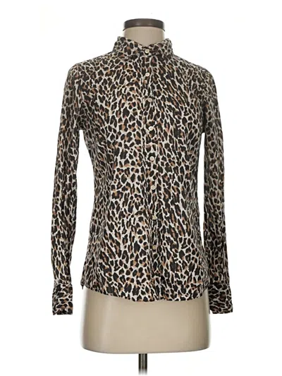 Pre-owned Jcrew Long Sleeve Blouse In Brown
