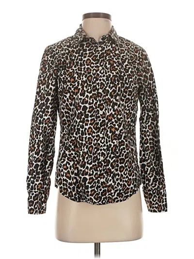 Pre-owned Jcrew Long Sleeve Blouse In Brown