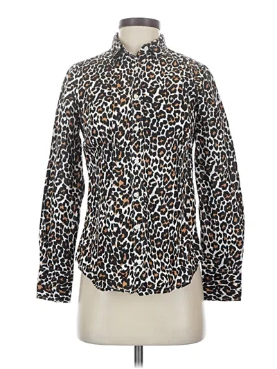 Pre-owned Jcrew Long Sleeve Blouse In Brown
