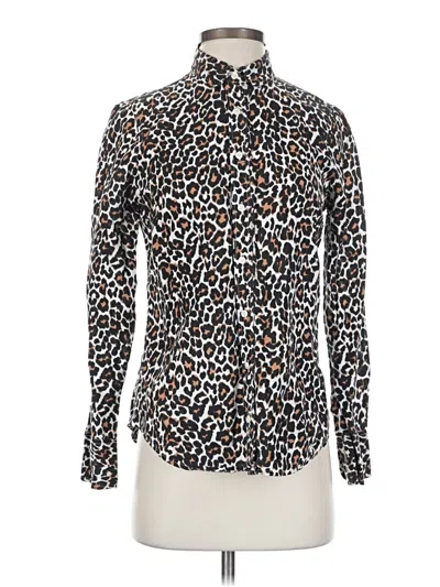 Pre-owned Jcrew Long Sleeve Blouse In Brown