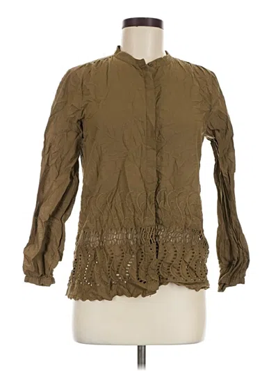 Pre-owned Jcrew Long Sleeve Blouse In Brown