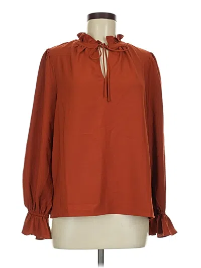 Pre-owned Jcrew Long Sleeve Blouse In Brown
