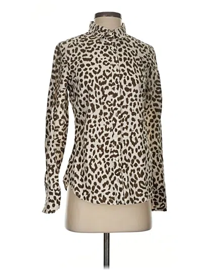 Pre-owned Jcrew Long Sleeve Blouse In Brown