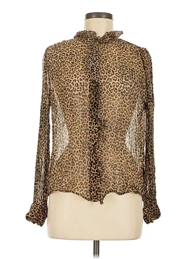 Pre-owned Jcrew Long Sleeve Blouse In Brown
