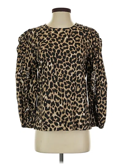 Pre-owned Jcrew Long Sleeve Blouse In Brown