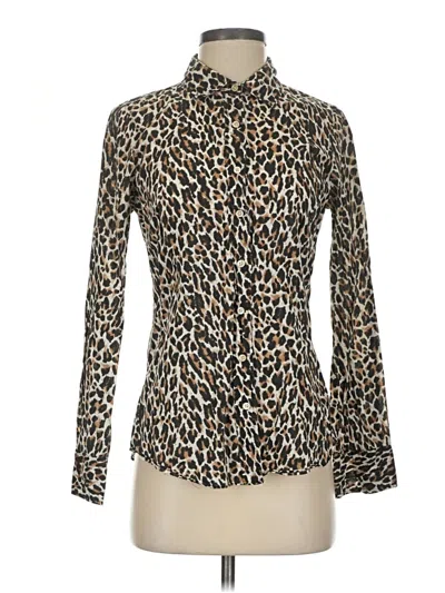 Pre-owned Jcrew Long Sleeve Blouse In Brown
