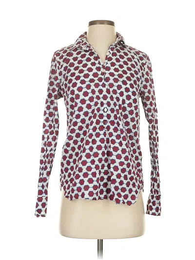 Pre-owned Jcrew Long Sleeve Blouse In Burgundy