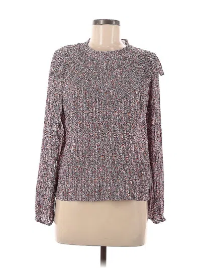 Pre-owned Jcrew Long Sleeve Blouse In Burgundy