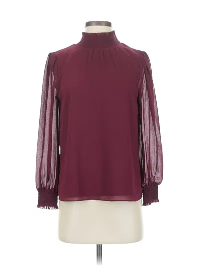 Pre-owned Jcrew Long Sleeve Blouse In Burgundy