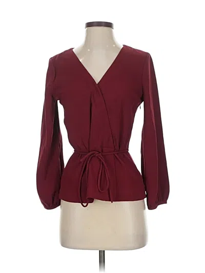 Pre-owned Jcrew Long Sleeve Blouse In Burgundy