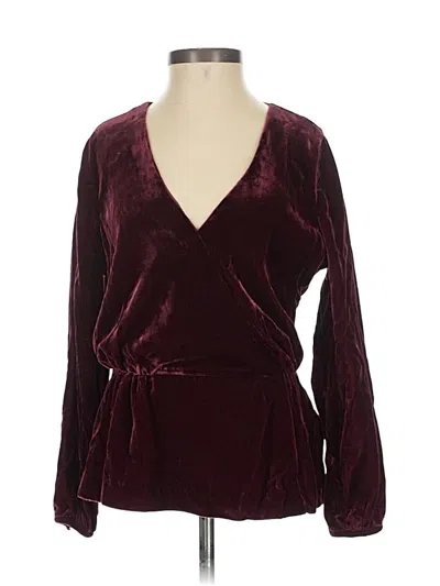 Pre-owned Jcrew Long Sleeve Blouse In Burgundy