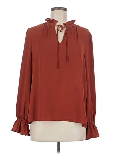 Pre-owned Jcrew Long Sleeve Blouse In Burgundy