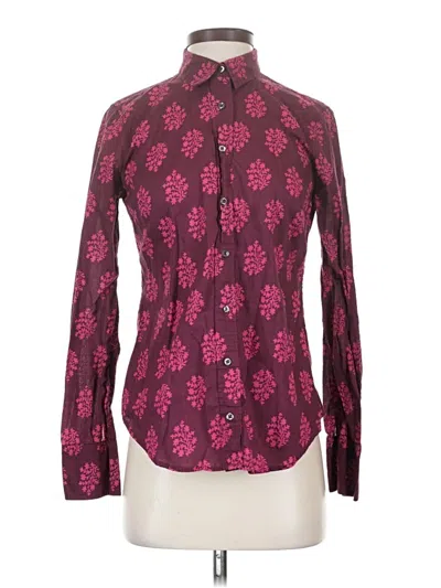 Pre-owned Jcrew Long Sleeve Blouse In Burgundy