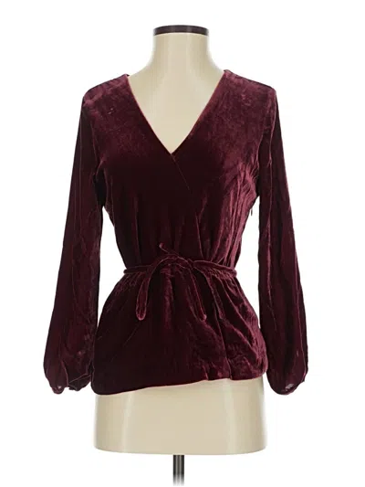 Pre-owned Jcrew Long Sleeve Blouse In Burgundy