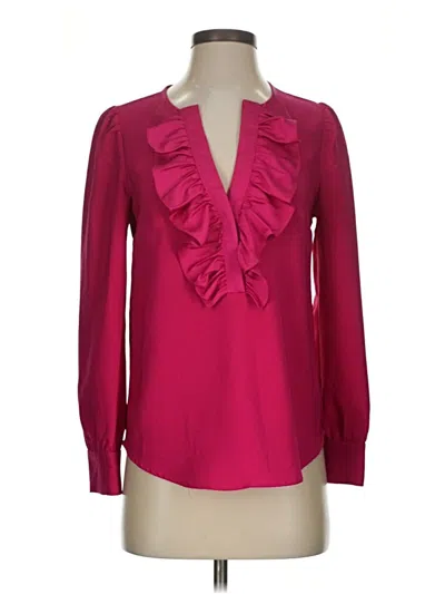 Pre-owned Jcrew Long Sleeve Blouse In Burgundy