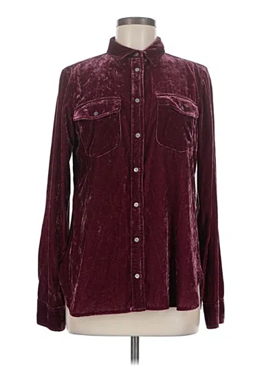 Pre-owned Jcrew Long Sleeve Blouse In Burgundy