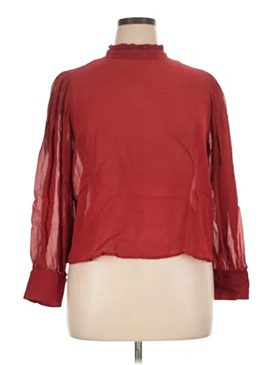 Pre-owned Jcrew Long Sleeve Blouse In Burgundy