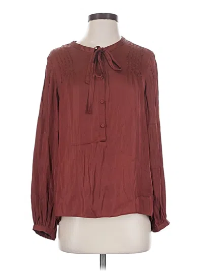 Pre-owned Jcrew Long Sleeve Blouse In Burgundy