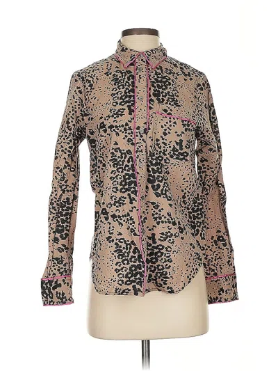 Pre-owned Jcrew Long Sleeve Blouse In Gold