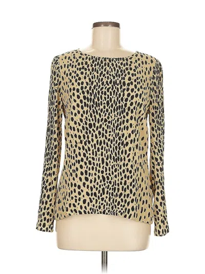 Pre-owned Jcrew Long Sleeve Blouse In Gold