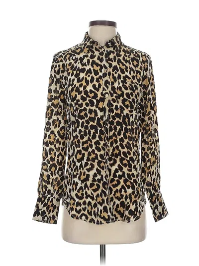 Pre-owned Jcrew Long Sleeve Blouse In Gold