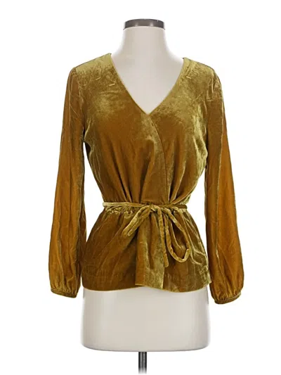 Pre-owned Jcrew Long Sleeve Blouse In Gold