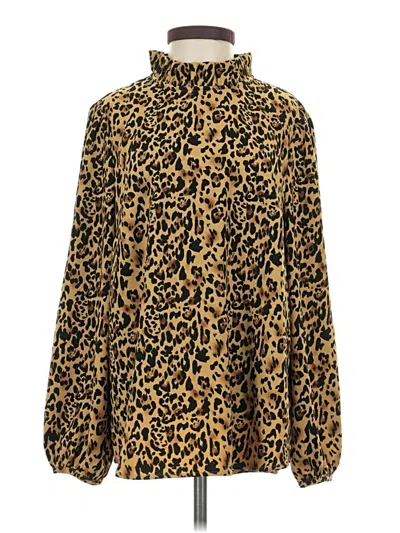Pre-owned Jcrew Long Sleeve Blouse In Gold