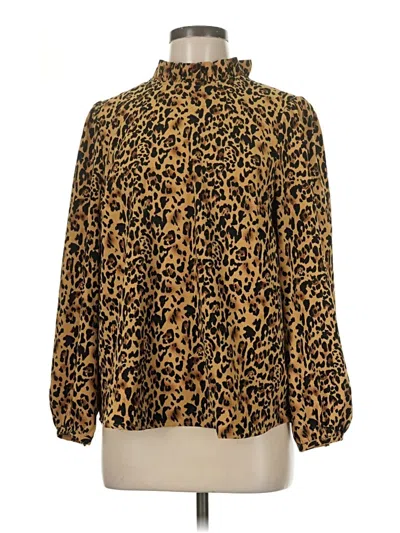 Pre-owned Jcrew Long Sleeve Blouse In Gold