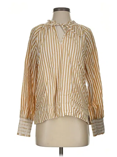 Pre-owned Jcrew Long Sleeve Blouse In Gold