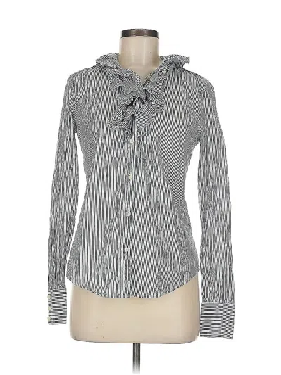 Pre-owned Jcrew Long Sleeve Blouse In Gray