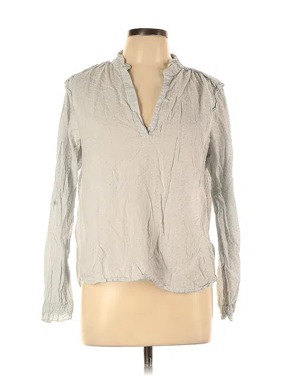 Pre-owned Jcrew Long Sleeve Blouse In Gray
