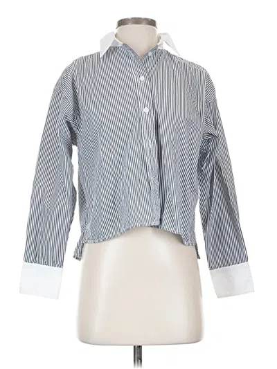 Pre-owned Jcrew Long Sleeve Blouse In Gray