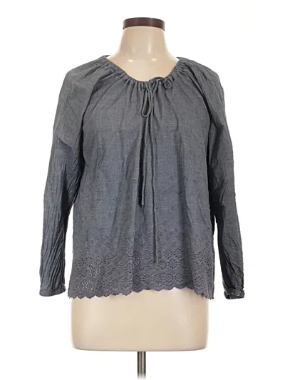 Pre-owned Jcrew Long Sleeve Blouse In Gray