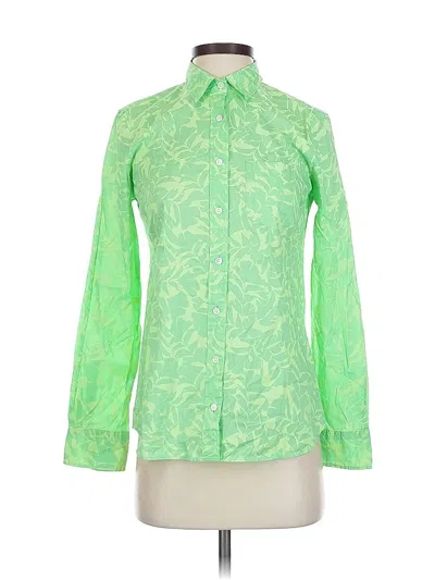 Pre-owned Jcrew Long Sleeve Blouse In Green
