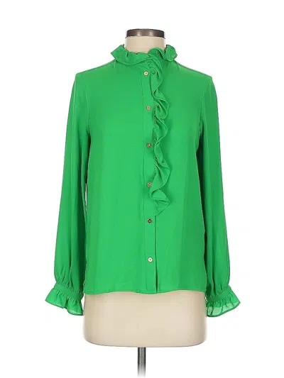 Pre-owned Jcrew Long Sleeve Blouse In Green