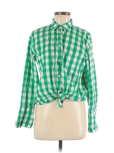 Pre-owned Jcrew Long Sleeve Blouse In Green